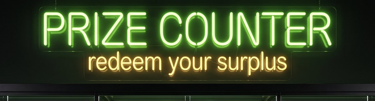 Prize counter — redeem your surplus